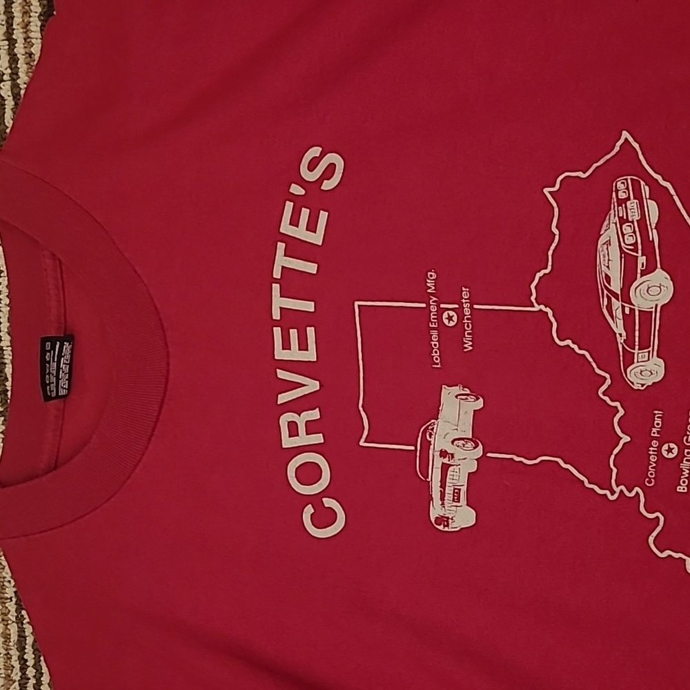 CORVETTES 40th Anniversary Red Grey Single Stitch Mens T Shirt Large VTG 90s